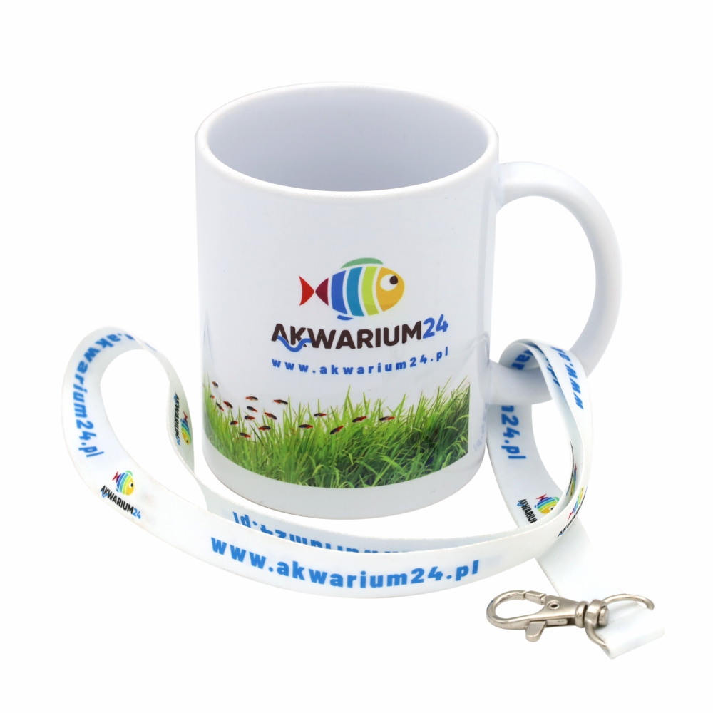 Zestaw Akwarium24 - kubek ceramiczny + smycz firmowa z logo